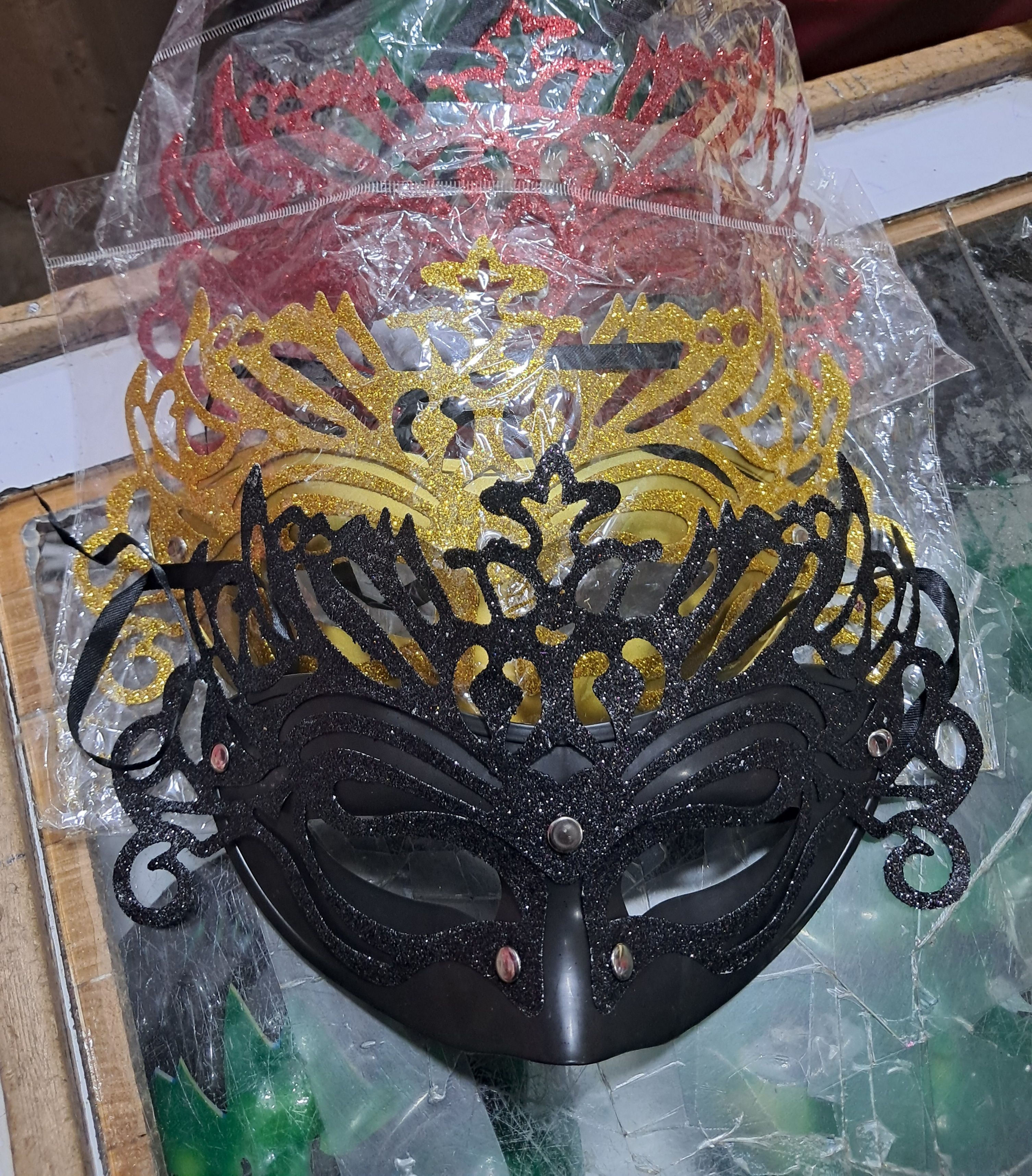 Shiny Glittery Party Face Masks