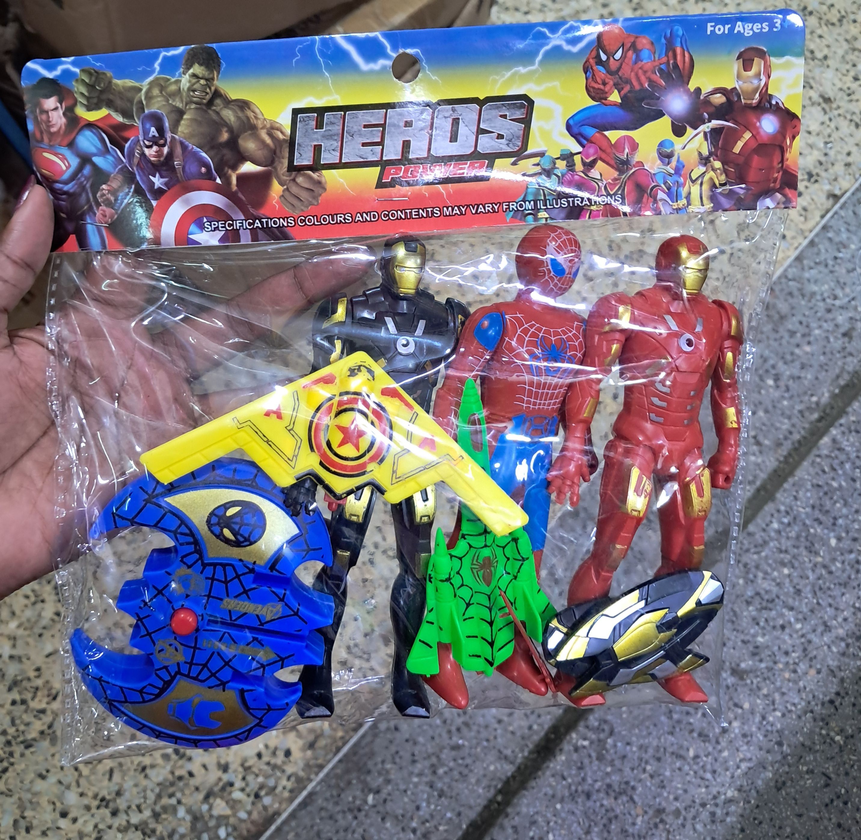 A set of Marvel superhero action figures