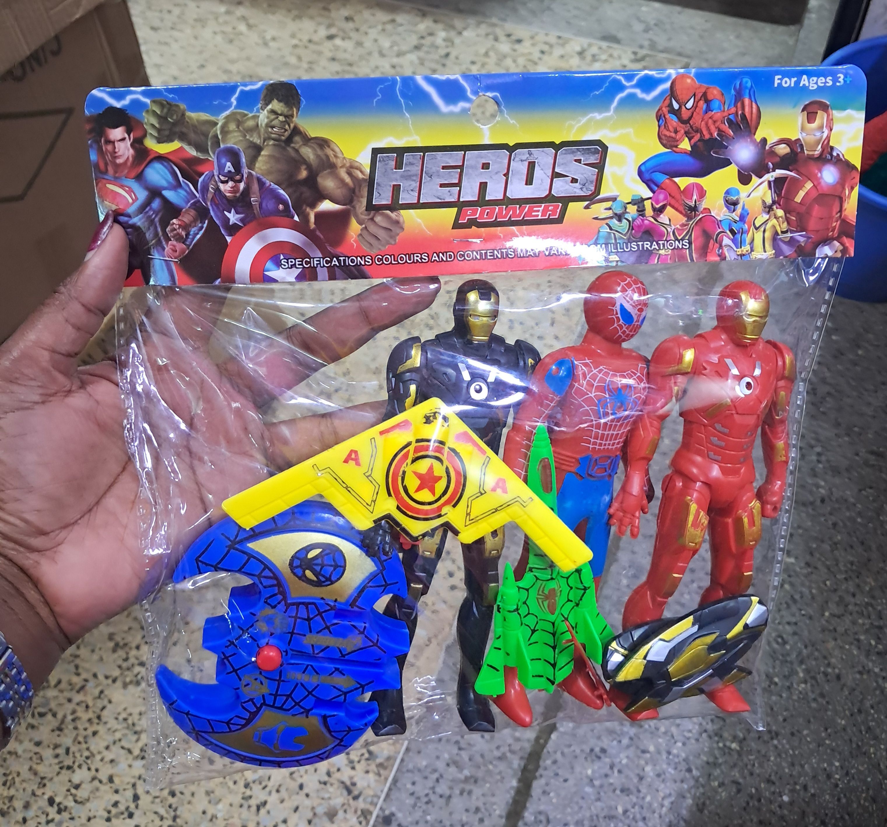 A set of Marvel superhero action figures