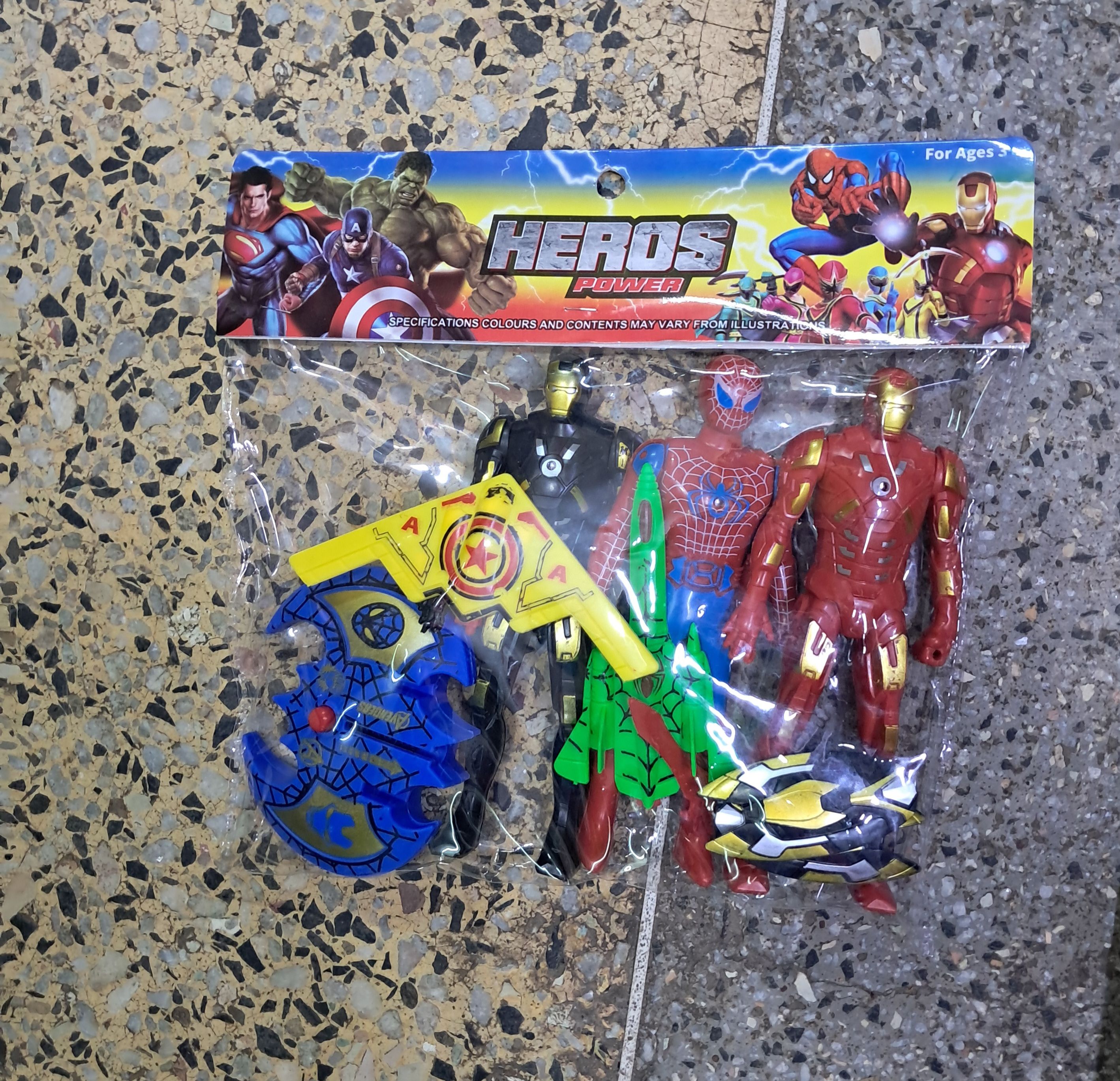 A set of Marvel superhero action figures