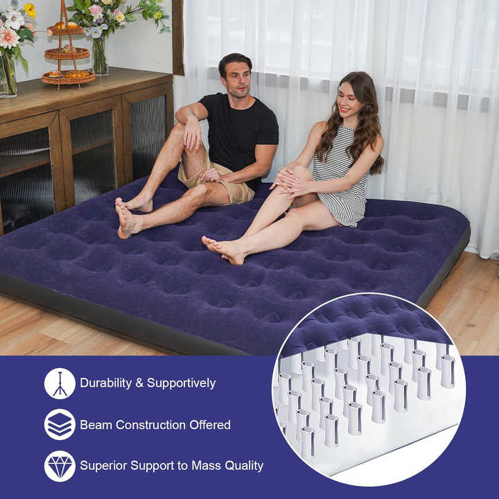 Inflatable Camping Mattress Multiple Sizes 5x6
Size 203L x 152W x 22h cm