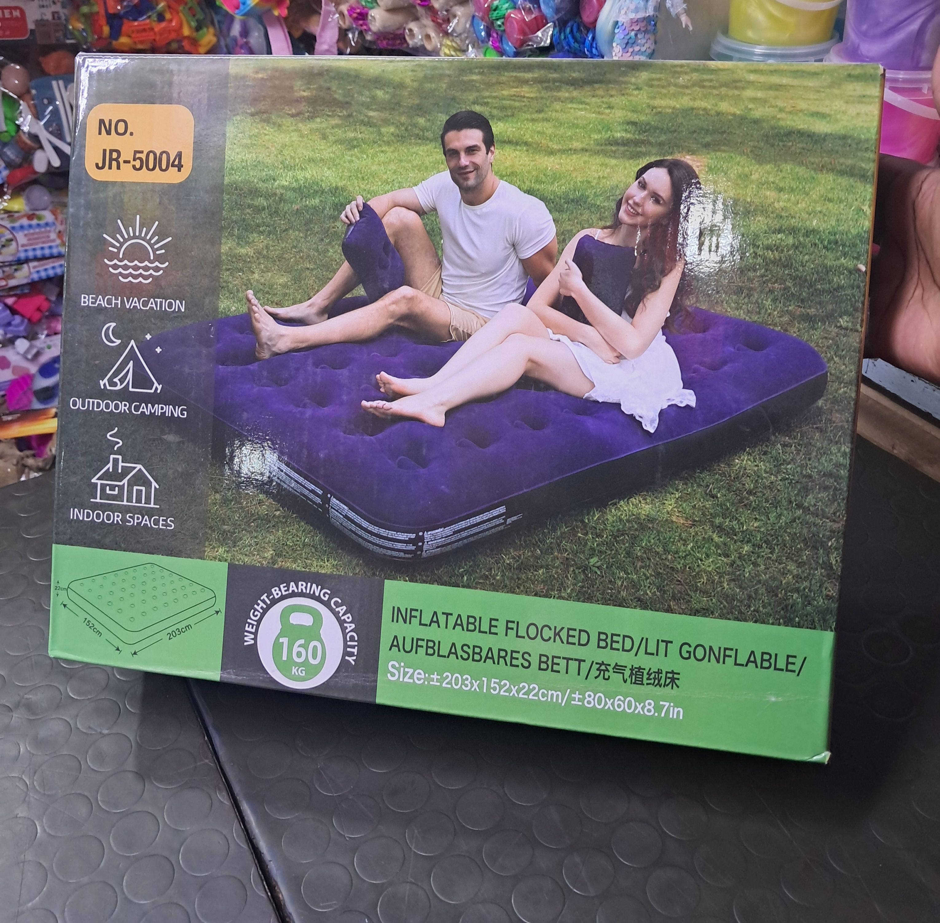 Inflatable Camping Mattress Multiple Sizes 5x6
Size 203L x 152W x 22h cm