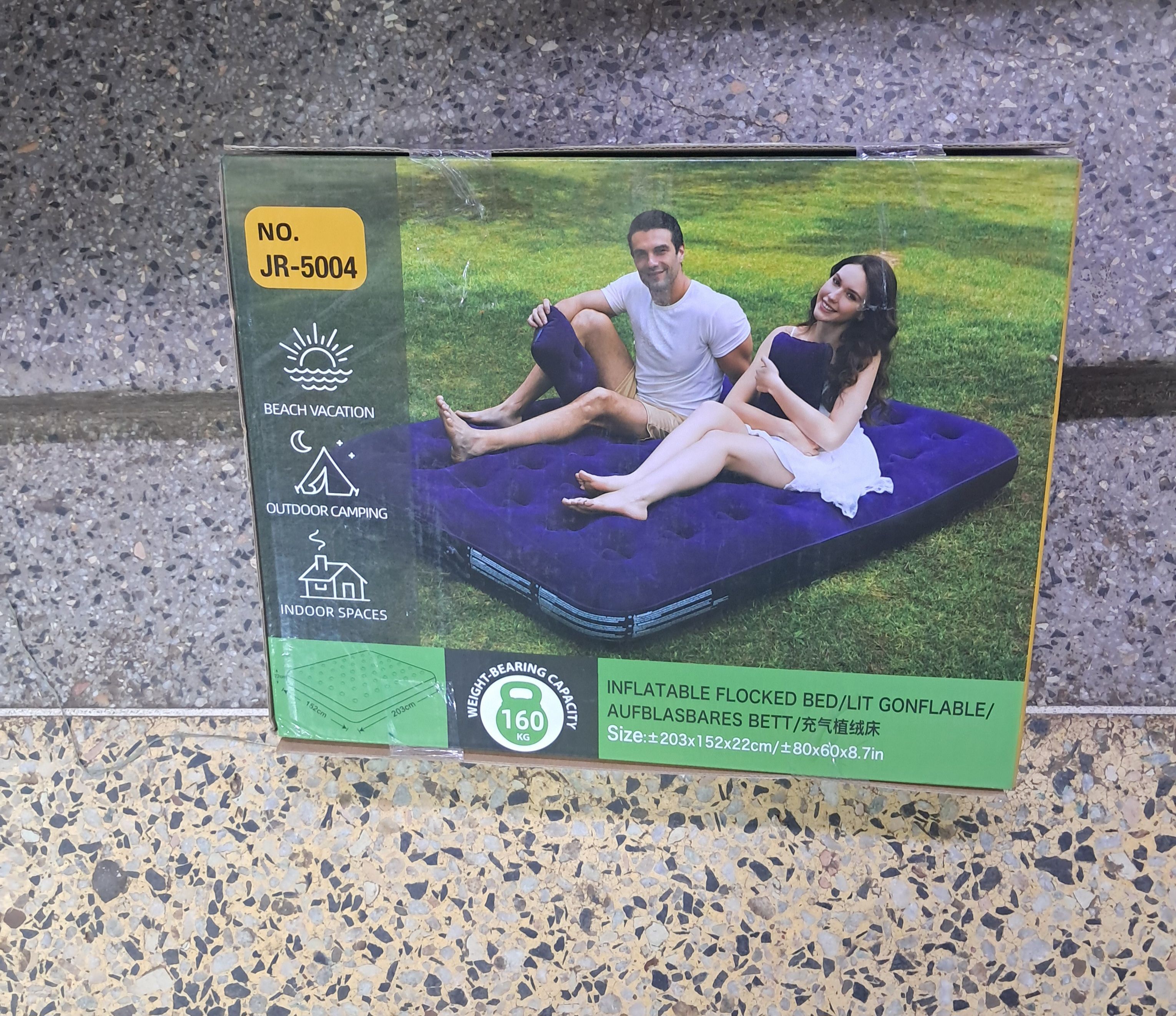 Inflatable Camping Mattress Multiple Sizes 5x6
Size 203L x 152W x 22h cm