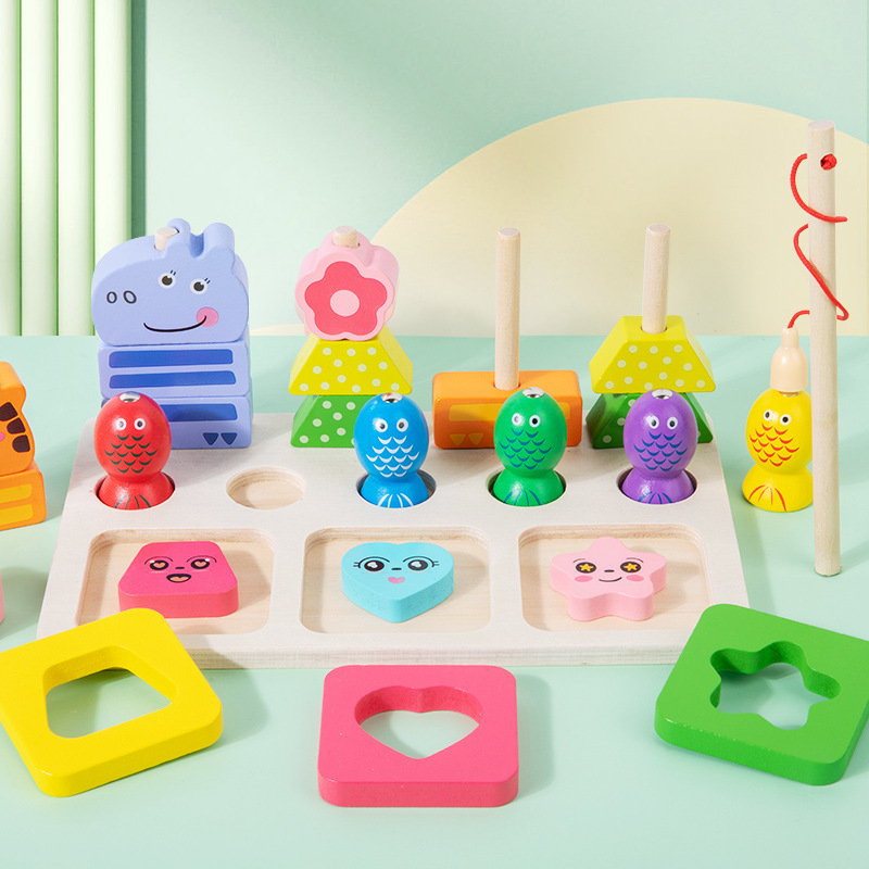 Montessori Fishing Pairing 3-in-1"block Toy