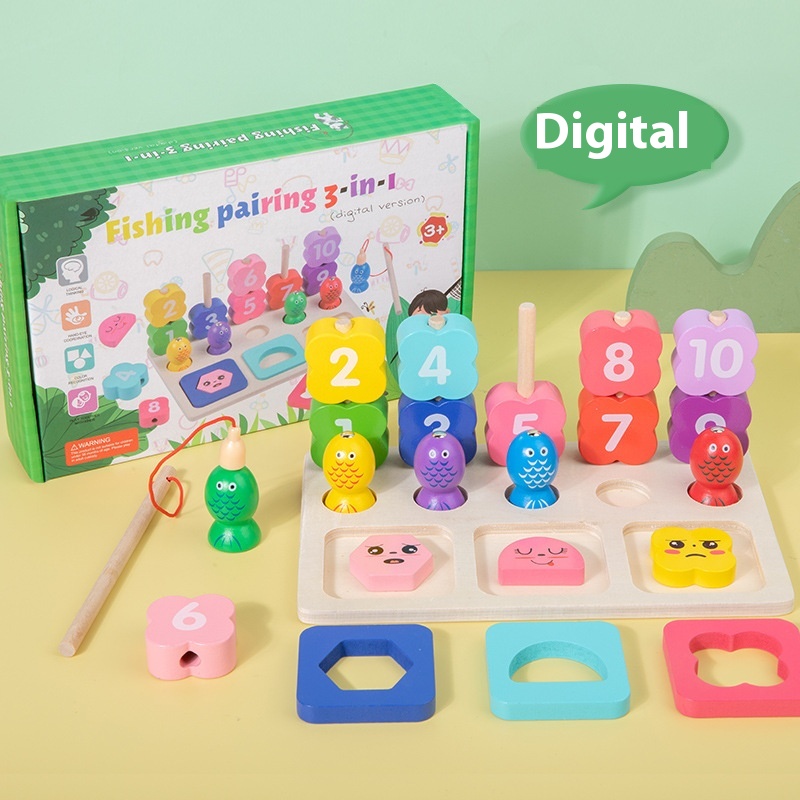 Montessori Fishing Pairing 3-in-1"block Toy