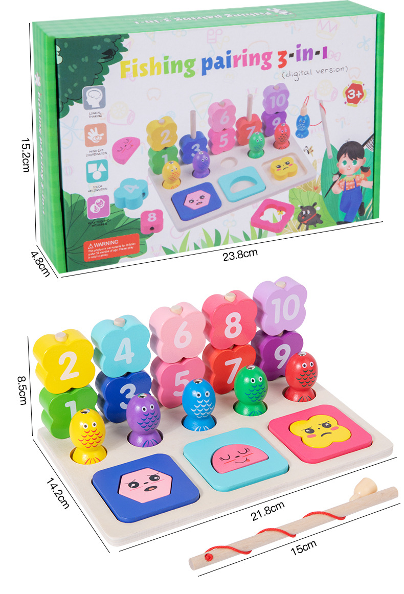 Montessori Fishing Pairing 3-in-1"block Toy