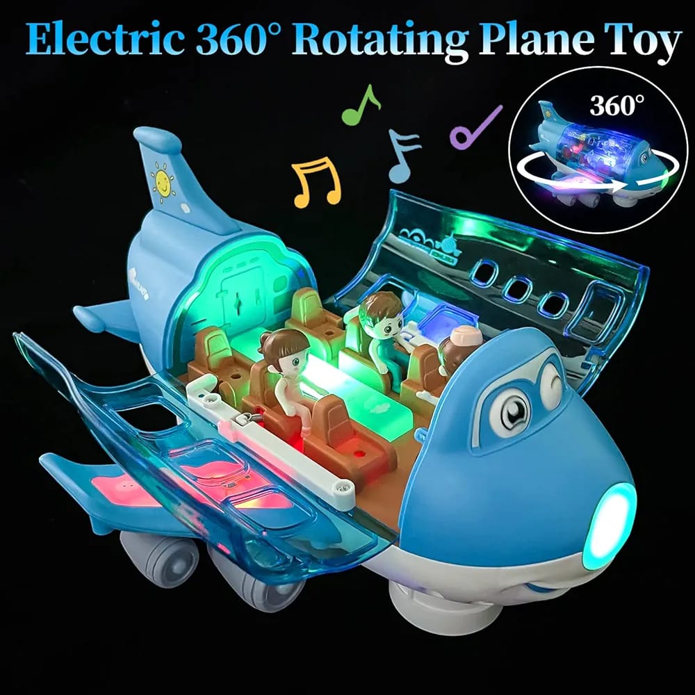 Electric Toy Airliner Plane Rotating Airplane Vehicles with Light and Music