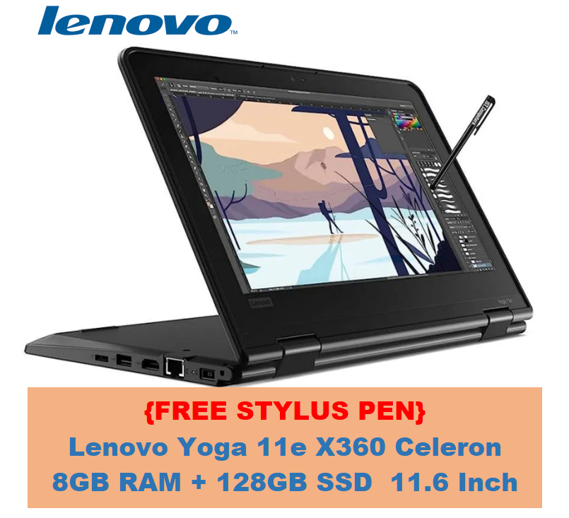 ( With Sylus Pen ) Touchscreen Refurbished Lenovo Thinkpad Yoga 11E X360 2 IN 1 Laptop Intel Celeron 8GB Ram 128GB SSD 11.6''inch Refurbished Laptop Computer Notebook