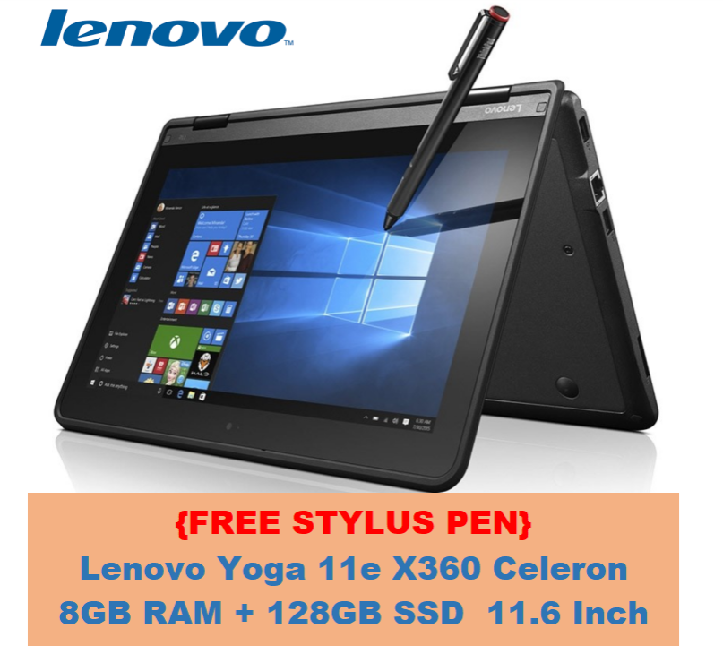 ( With Sylus Pen ) Touchscreen Refurbished Lenovo Thinkpad Yoga 11E X360 2 IN 1 Laptop Intel Celeron 8GB Ram 128GB SSD 11.6''inch Refurbished Laptop Computer Notebook