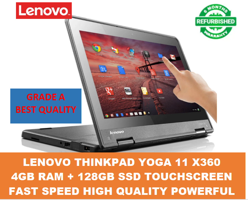 {Lowest Price Offer} Lenovo Thinkpad Yoga 11e X360 Celeron 4GB RAM +  128GB SSD Refurbished Laptop Touchscreen 11.6 Inch Screen Size Laptops With Windows and Office Installed  High Quality Computer