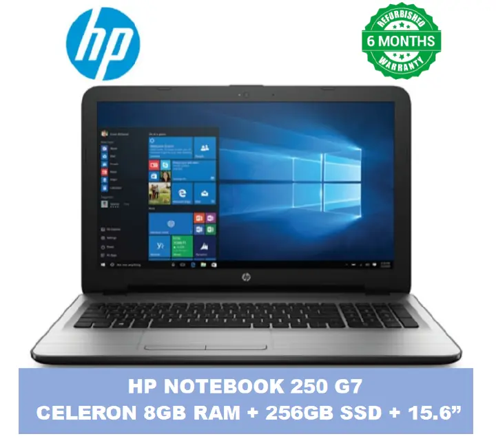 [PROMOTION!] Hp Notebook 250 G7 5th Gen Intel Celeron 8GB RAM /  256GB SSD Storage 15.6 Inch Display Hp 250G7 Refurbished Laptop With Windows & Office Installed and Ready to use Computer