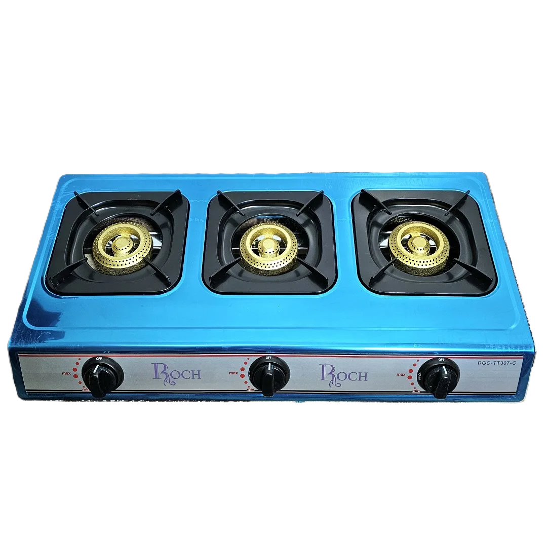 Roch 3 burner stainless cooker-table top cooker.It provides even distribution of heat and emits less wasted heat than electric stoves. Cooked Perfectly Every time, Faster Cooking Time. It takes less t