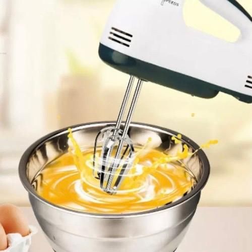 🪄✨️CLEARANCE SALE ✨️✨️Scarlett Electric Hand Mixer, 7 Speed Options Portable Handheld Mixer.] The electric mini hand mixer has 2 stainless steel dough hooks, which can easily mix dough and heavier ca