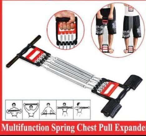3 In 1 Chest Expander Spring With TUMMY TRIMMER, 3-in-1 Multifunctional Chest Expander for Men and Women, Traditional Hand Clamp and Elastic Foot Pedal Exercise Sit-Up Pedal Pull Rope and Professional