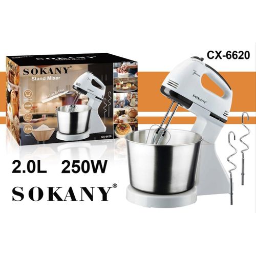 Sokany Multifunctional 2 In 1 Stand And Hand Held Electric Mixer- 7 Speed, 2L Stainless Steel Mixing Bowl, Dough Hooks & Mixer Beaters For Dressings, Frosting,