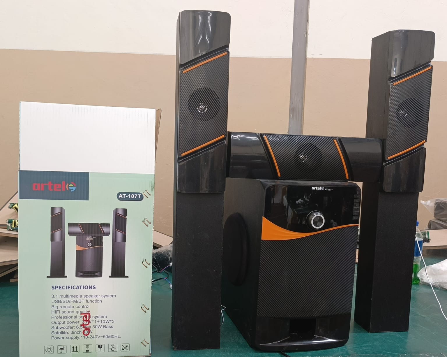 Artel AT-107 Tall Boy Multimedia Speaker System
Bring your entertainment to life with the Artel AT-107 Tall Boy Multimedia Speaker System — a powerful, stylish, and affordable home audio setup designe