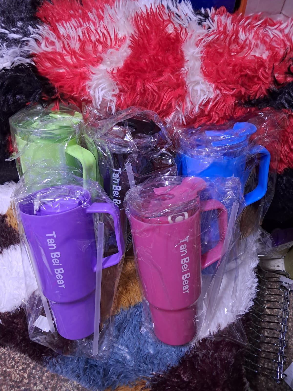 3 in 1 Tan Bei bear cup Multicolored 3in1 matching bottle set