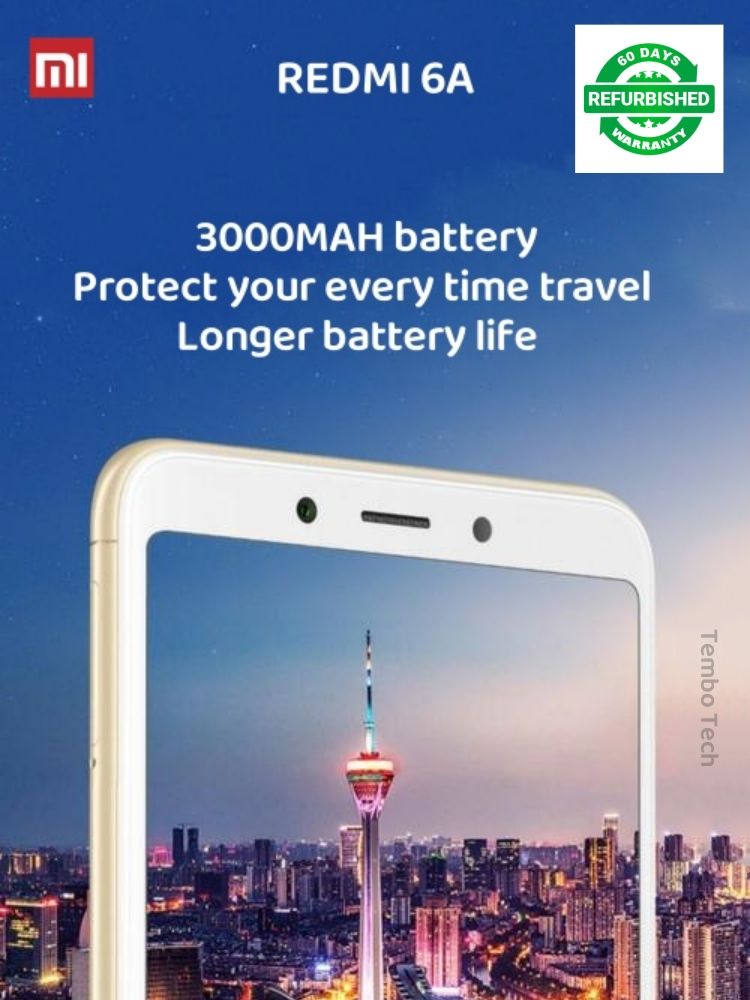 Refurbished Redmi 6A Smartphone 4G RAM+64G ROM Unlock 5.45" Screen Dual SIM 2G/3G/4G/LTE 13MP+5MP Cameras Bluetooth Google toolsle pre-installed