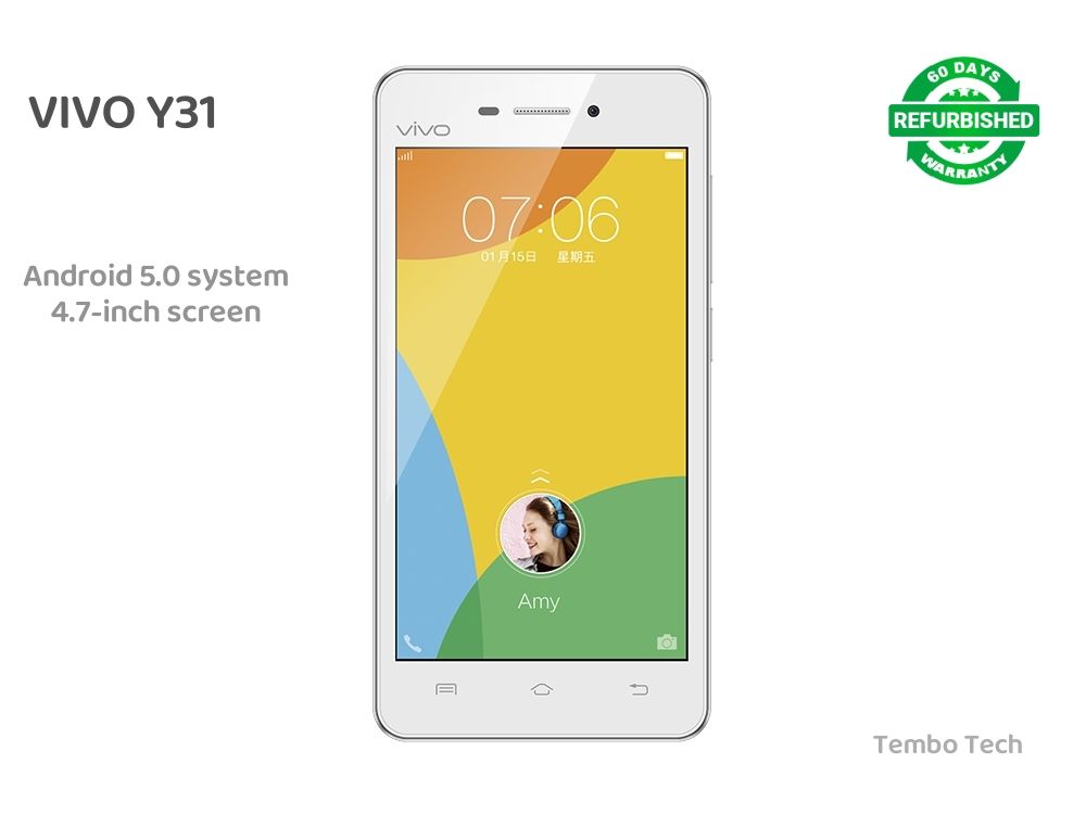 Refurbished VIVO Y31 Smartphone 2G RAM+32G ROM Unlock 5.45" Screen Dual SIM 2G/3G/4G/LTE 8MP+2MP Cameras Bluetooth Google toolsle pre-installed