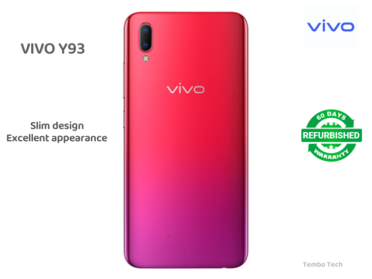 Refurbished VIVO Y93 Smartphone 4G RAM+64G ROM Unlock 6.2" Screen Dual SIM 2G/3G/4G/LTE 13MP+2MP Cameras Bluetooth Google toolsle pre-installed