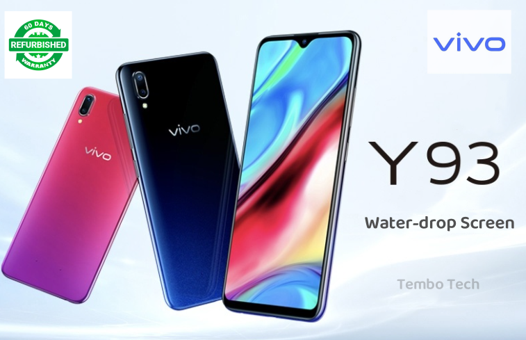 Refurbished VIVO Y93 Smartphone 4G RAM+64G ROM Unlock 6.2" Screen Dual SIM 2G/3G/4G/LTE 13MP+2MP Cameras Bluetooth Google toolsle pre-installed