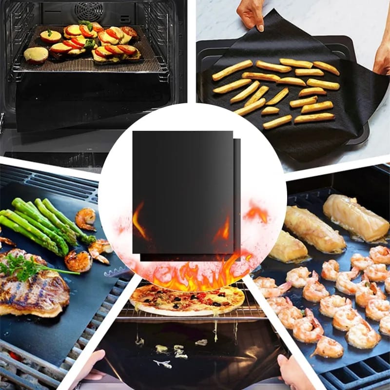 *Non-stick BBQ Grill mats 1pc  Barbecue Baking Pad Reusable PTFE Cooking Plate For Party Grill Mat ..Measurements attached