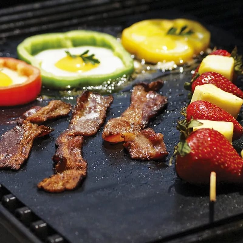 *Non-stick BBQ Grill mats 1pc  Barbecue Baking Pad Reusable PTFE Cooking Plate For Party Grill Mat ..Measurements attached