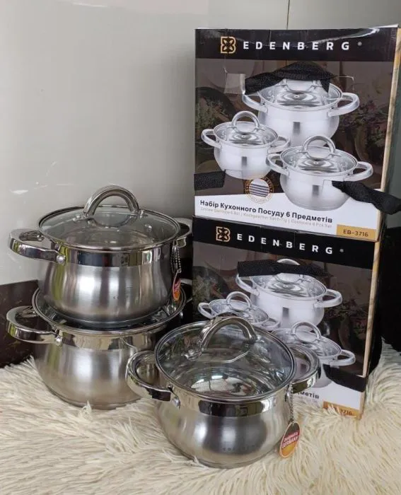 Cook Like a Pro with Edenberg EB-3716!
Elevate your kitchen game with the sleek and stylish Edenberg EB-3716 6-Piece Stainless Steel Cookware Set. Crafted for performance and designed for elegance, th