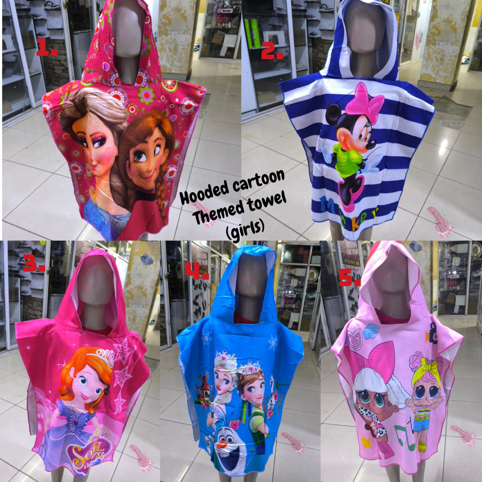 New in‼️‼️‼️

✅Hooded cartoon themed towels.

✅Suitable for age 2-6yrs



Price : *offer 

Available at the shop‼️‼️