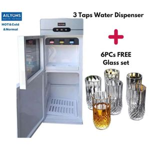 🤪⭕️AILYONS Modern Design 3 Taps Hot, cold and Warm water Dispenser Plus 6PCs Set Water Glasses✅️🍳Dispenses hot, cold, and normal water for all your hydration needs.
Thermo-electric cooling technolog