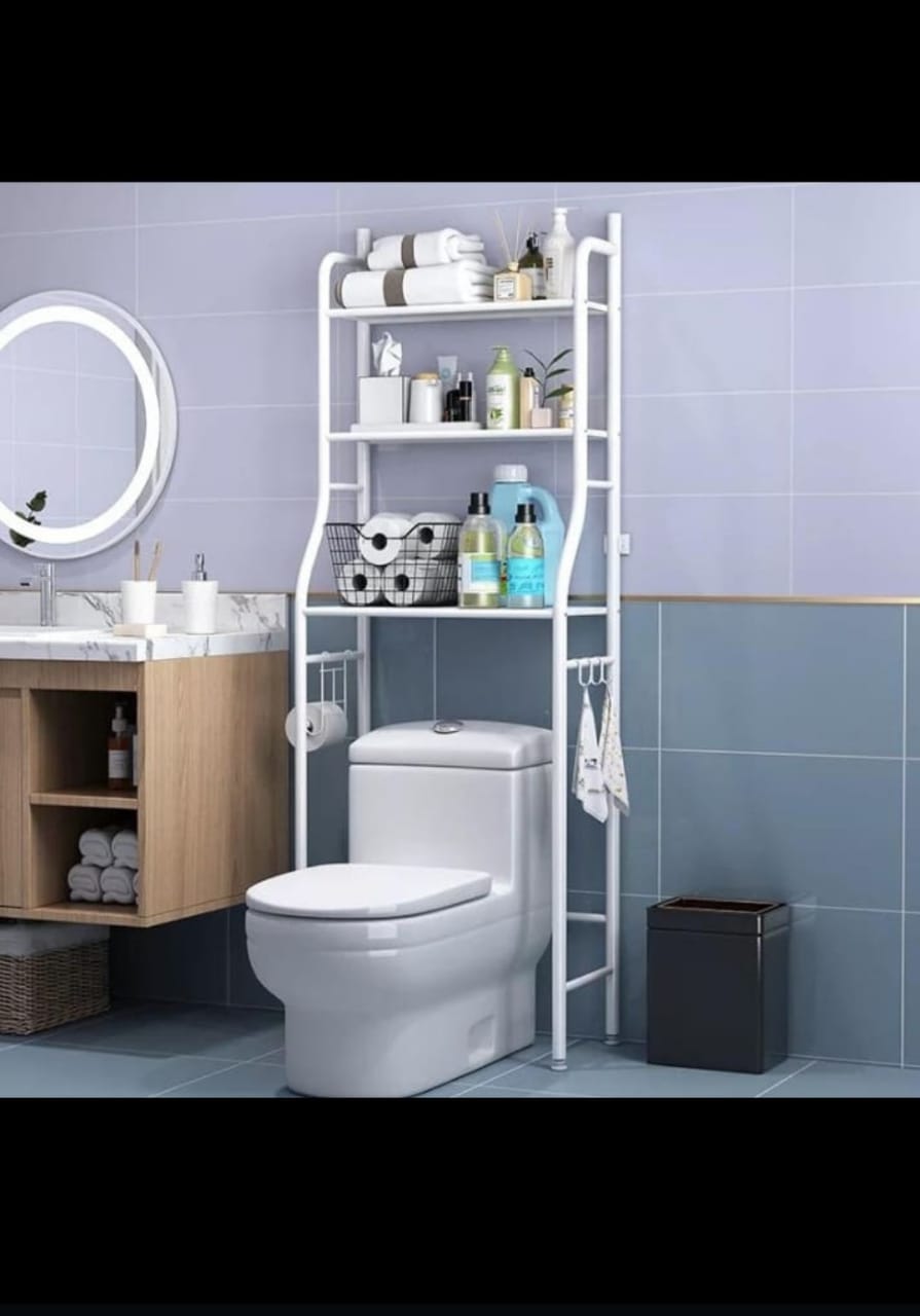 3 Layer Over The Toilet Metallic Stand Rack Tidy Organizer