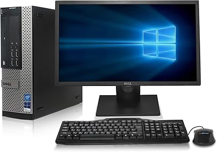 Dell Optiplex Desktop Computer- Intel Core i5 3.4GHz, 8GB DDR3, New 500B HDD, Windows 10 Pro 64-Bit, WiFi, DVDRW + New Dell Full HD 19 inch LED Monitor