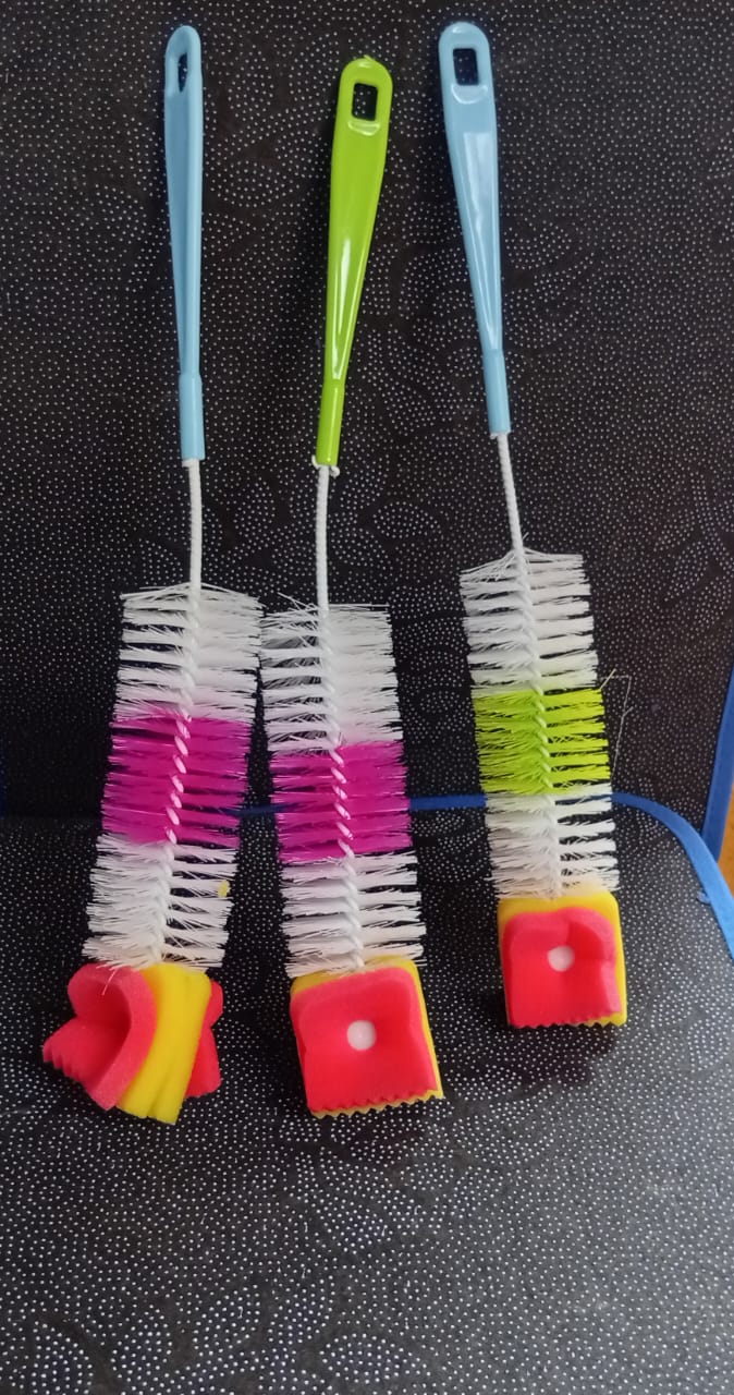 BOTTLE BRUSH. Long Handle Bottle Cleaning Brush. Specially designed for washing all kinds of narrow neck bottles, the shape of the brush is suitable for the inner shape of the bottle.