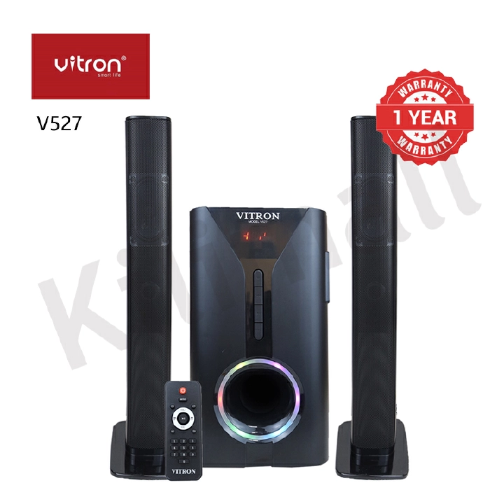 Brand New Vitron V527 2.1CH Multimedia Bluetooth Woofer Speaker System  Subwoofer Soundbar BT/USB/SD/FM Subwoofer Home Audilo System Soundbar with Remote Control 9000W