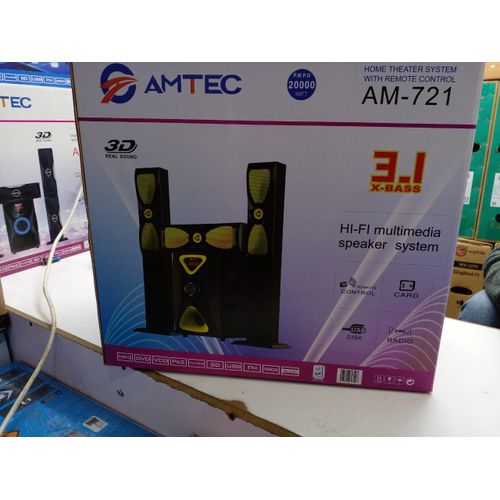 Brand New Amtec AM-721 3.1 CH HiFi USB/bluetooth/Aux input multimedia Speaker System - Amazing Sound, Super Bass Sound Home Theater Systems best woofers Quality woofer