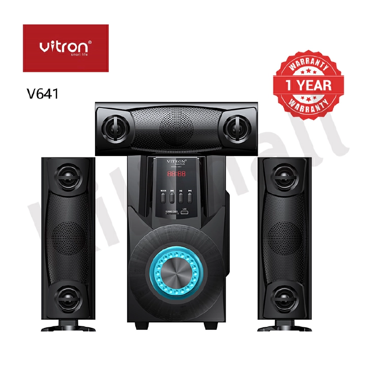 Brand New Vitron  V641 3.1CH X-Bass Home Theatre System with Remote Control BT Speaker System AC/DC Subwoofer Home Audilo System USB SD MP3 FM Radio 10000W