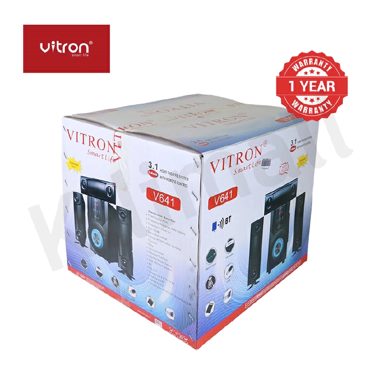 Brand New Vitron  V641 3.1CH X-Bass Home Theatre System with Remote Control BT Speaker System AC/DC Subwoofer Home Audilo System USB SD MP3 FM Radio 10000W