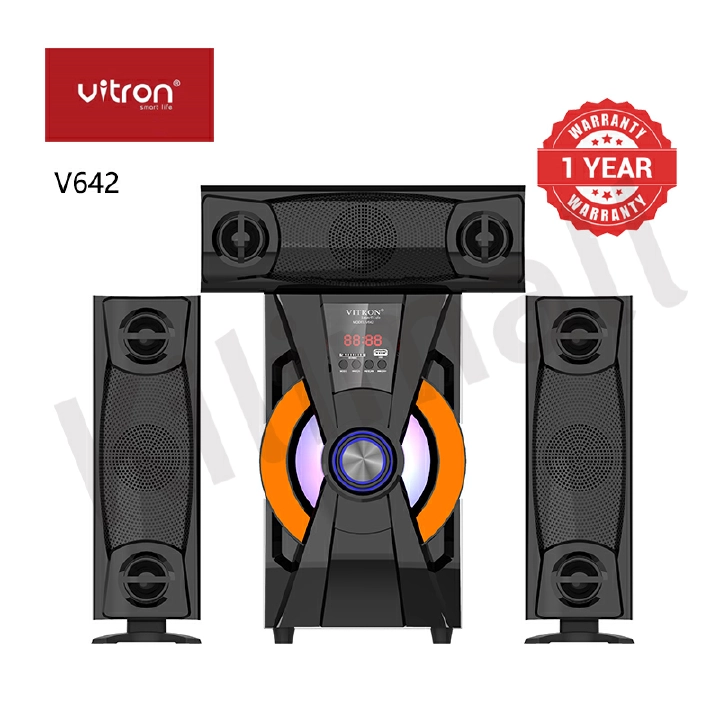 Vitron 3.1CH V642 X-Bass Home Theatre System with Remote Control Bluetooth Woofer Speaker System Subwoofer Home Audilo System USB SD MP3 FM Radio 10000W