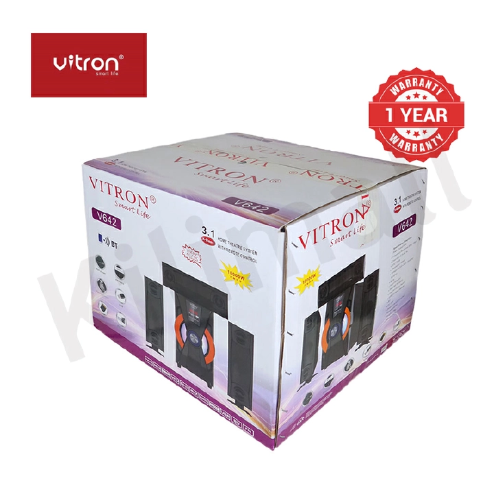 Vitron 3.1CH V642 X-Bass Home Theatre System with Remote Control Bluetooth Woofer Speaker System Subwoofer Home Audilo System USB SD MP3 FM Radio 10000W