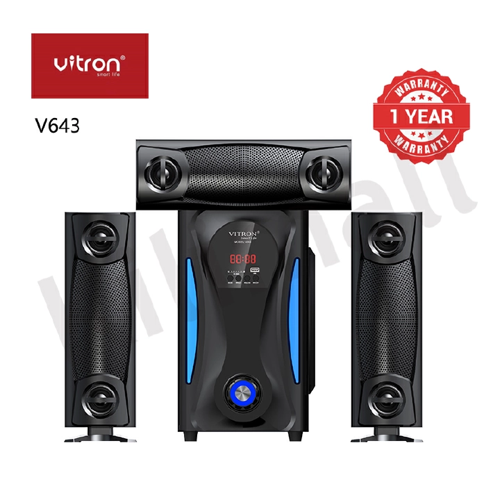 Vitron V643 3.1CH X-Bass Home Theatre System with Remote Control Bluetooth Woofer Speaker System Subwoofer Home Audilo System USB SD MP3 FM Radio 10000W