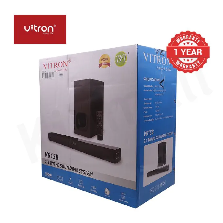 Vitron V61SB 2.1 wired Soundbar System 12000w Subwoofer Soundbar Multimedia