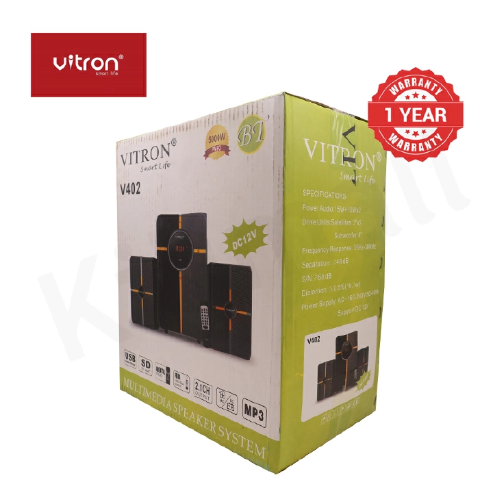 Brand New Vitron V402 2.1CH Multimedia Bluetooth Woofer Home Audio System Speaker System AC/DC Subwoofer 5000W with Remote Control