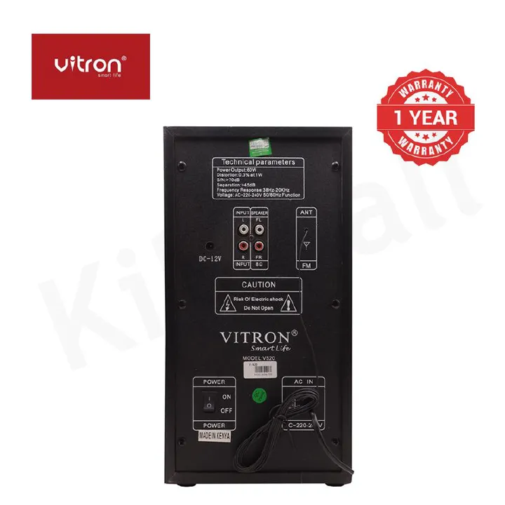 Vitron V520 2.1CH Speaker System Multifunctional Woofer V520 Subwoofer with USB SD FM Bluetooth LED Display Remote Control AC/DC 8000W