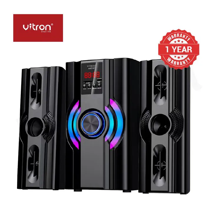Vitron V520 2.1CH Speaker System Multifunctional Woofer V520 Subwoofer with USB SD FM Bluetooth LED Display Remote Control AC/DC 8000W