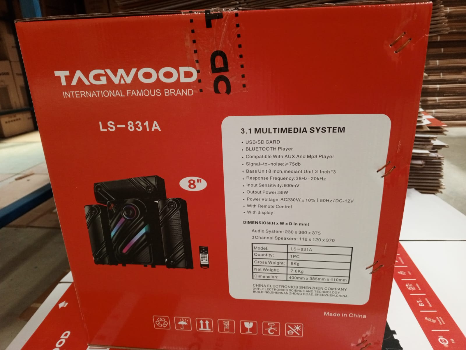New Arrival Tagwood Ls-831A 3.1CH Woofer Subwoofer Bluetooth Multymedia Home theater System Bluetooth Hi-Fi Speaker Speaker System USB SD MP3 Player Speaker System 8000W