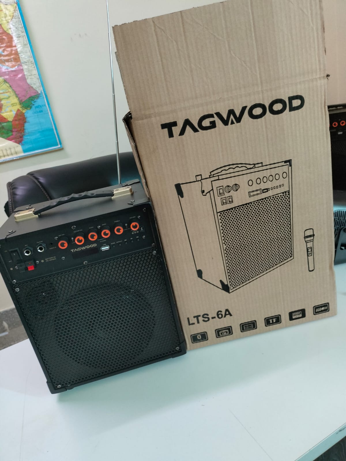 TAGWOOD LTS-6A Trolley Speaker Poarteable Portable Speaker Subwoofer Outdoor Speaker ,Bluetooth,Free Wireless Microphone & a Built in Battery Woofer