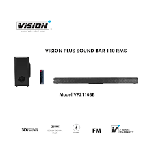 Vision Plus VP2110SB 2.1 CH Soundbar Multi Media Sound Bar Vision Plus Speaker  Bluetooth | USB | SD CARD 110 RMS Woofer System