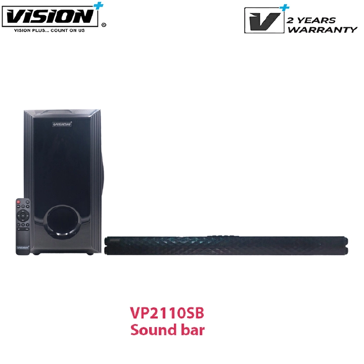 Vision Plus VP2110SB 2.1 CH Soundbar Multi Media Sound Bar Vision Plus Speaker  Bluetooth | USB | SD CARD 110 RMS Woofer System