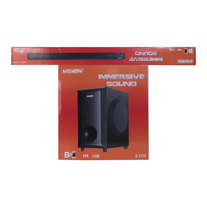 Vision Plus VP2110SB 2.1 CH Soundbar Multi Media Sound Bar Vision Plus Speaker  Bluetooth | USB | SD CARD 110 RMS Woofer System