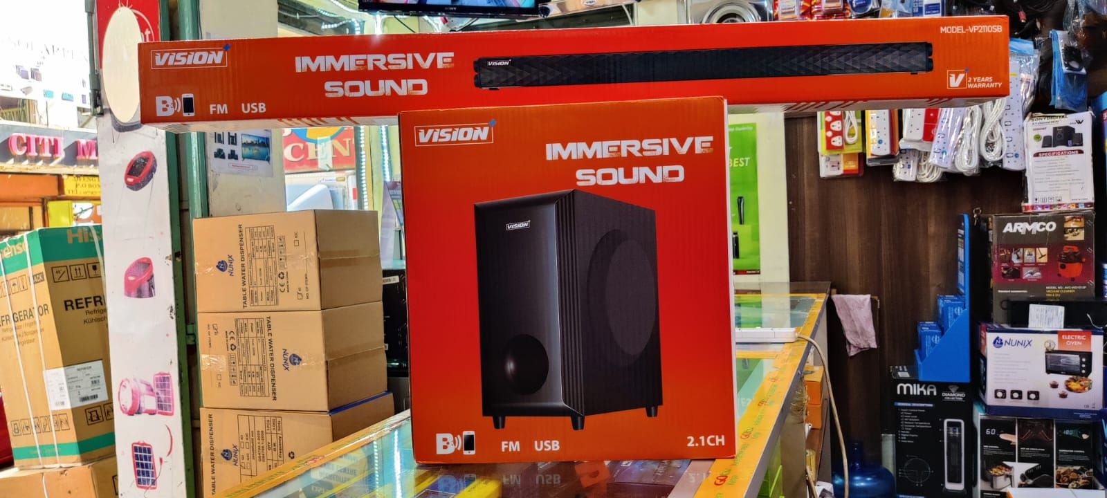 Vision Plus VP2110SB 2.1 CH Soundbar Multi Media Sound Bar Vision Plus Speaker  Bluetooth | USB | SD CARD 110 RMS Woofer System